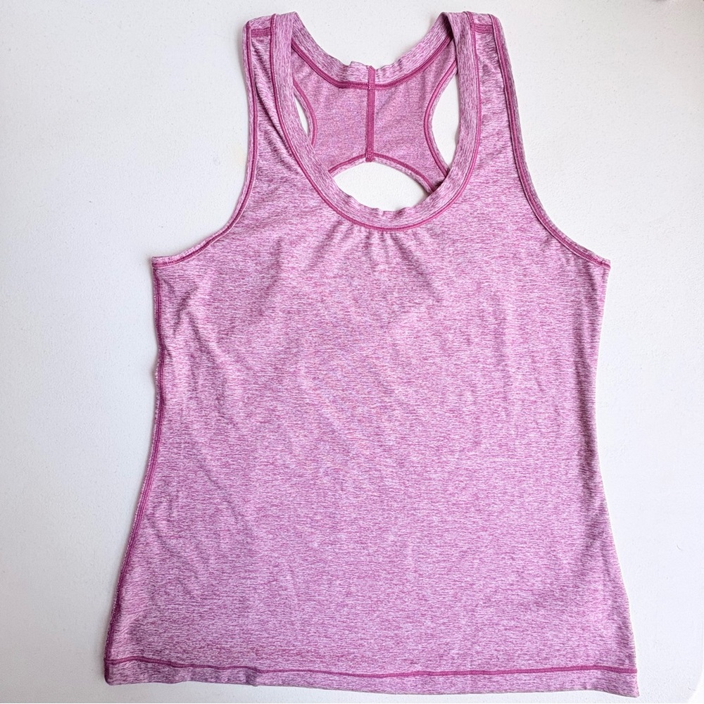 Athleta Tank Top Large Purple Heather Racerback Athletic Workout Yoga Gym Active